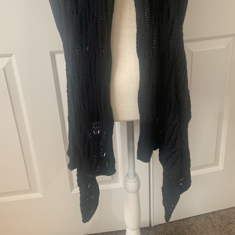 NWT “Pure Handknit” Brand Black Knit Open-Front Shawl Cardigan - Picture 14 of 17